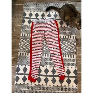 Victoria’s Secret pajama bottoms, red, and white